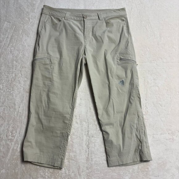 Eddie‎ Bauer First Ascent Womens Capri Pants 8 Hiking Pumice Beige Lightweight - Picture 1 of 13